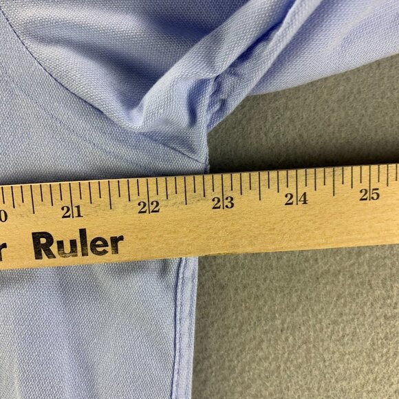 Tommy Hilfiger Shirt Mens 15-15.5 Medium Blue‎ Stretch Cotton Button Up P… - Picture 9 of 11